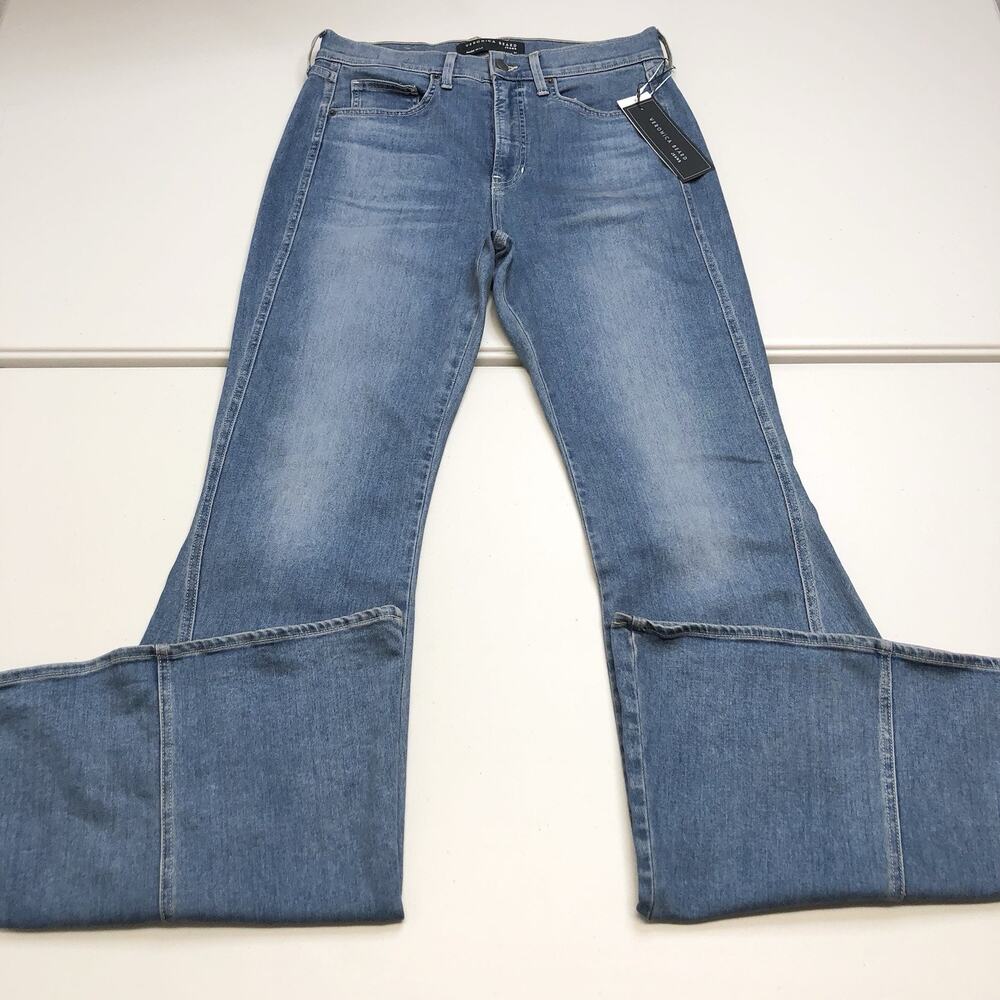 Veronica Beard Medium Wash High Rise Exaggerated Flare Sheridan Jeans Size 31